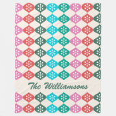 Gepersonaliseerde naam Kleurrijk retro geometrisch Fleece Deken (Voorkant)