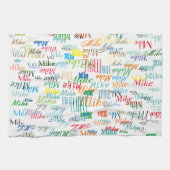 Gepersonaliseerde naam kleurrijk theedoek (Horizontaal)