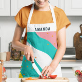 Gepersonaliseerde naam Kleurrijke Abstracte Arties Schort