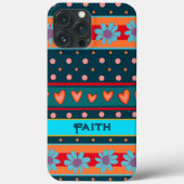 Gepersonaliseerde naam Kleurrijke Bloemen Plezier Case-Mate iPhone Case (Achterkant)