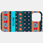 Gepersonaliseerde naam Kleurrijke Bloemen Plezier Case-Mate iPhone Case (Achterkant (horizontaal))