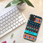 Gepersonaliseerde naam Kleurrijke Bloemen Plezier Case-Mate iPhone Case