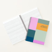 Gepersonaliseerde naam Kleurrijke moderne geometri Notitieboek (Binnen)
