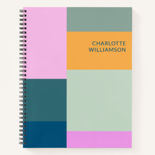 Gepersonaliseerde naam Kleurrijke moderne geometri Notitieboek