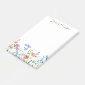 Gepersonaliseerde naam Kleurrijke Wildflower Garde Post-it® Notes (Schuin)