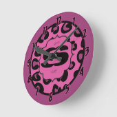 Gepersonaliseerde Naam Klok Roze en Zwarte Luipaar (Hoek)