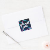 Gepersonaliseerde Naam Koele Kinder 80s-Laserretro Vierkante Sticker (Envelop)