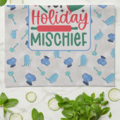 Gepersonaliseerde naam koken omhoog vakantie onhei theedoek (Gevouwen)