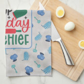 Gepersonaliseerde naam koken omhoog vakantie onhei theedoek (Quarter Fold)