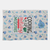 Gepersonaliseerde naam koken omhoog vakantie onhei theedoek (Horizontaal)