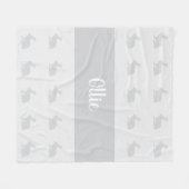 Gepersonaliseerde naam konijn gooi tapijt fleece deken (Voorkant (Horizontaal))