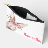 Gepersonaliseerde naam konijntje konijn meisje roz etui (Open)