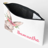 Gepersonaliseerde naam konijntje konijn meisje roz etui (Open)