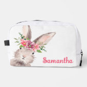 Gepersonaliseerde naam konijntje konijn meisje roz toilettasje (Voorkant)