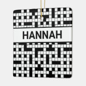 Gepersonaliseerde naam kruiswoordpuzzel patroon keramisch ornament (Links)