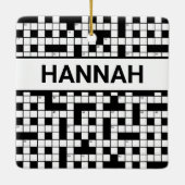 Gepersonaliseerde naam kruiswoordpuzzel patroon keramisch ornament (Achterkant)