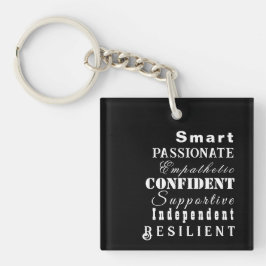 Gepersonaliseerde Naam Kwaliteiten van Grote Vrouw Sleutelhanger
