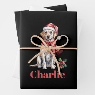 Gepersonaliseerde naam Labrador Retriever Christma Inpakpapier Vel