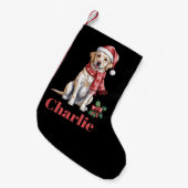 Gepersonaliseerde naam Labrador Retriever Christma Kleine Kerstsok (Voorkant (Hangend))