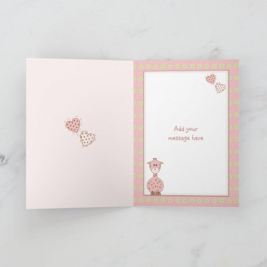 Gepersonaliseerde naam leeftijd kleine meisje verj kaart (Binnen)