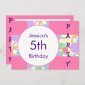 Gepersonaliseerde naam Leeftijd Roze  Verjaardagsf Kaart (Voorkant / Achterkant)