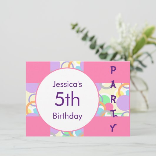 Gepersonaliseerde naam Leeftijd Roze  Verjaardagsf Kaart (Staand voorkant)