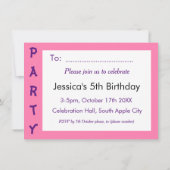 Gepersonaliseerde naam Leeftijd Roze  Verjaardagsf Kaart (Achterkant)