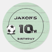 Gepersonaliseerde Naam & Leeftijd Voetbal Football Ronde Sticker (Voorkant)