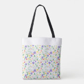 Gepersonaliseerde Naam Lente Canvas tas, Kleurrijk Tote Bag (Achterkant)
