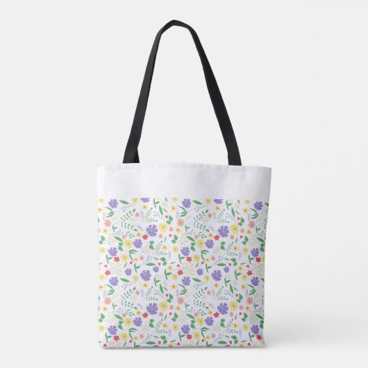 Gepersonaliseerde Naam Lente Canvas tas, Kleurrijk Tote Bag (Achterkant)