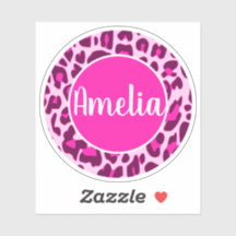 Gepersonaliseerde naam Leopard Animal Print Bright