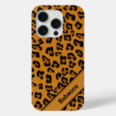 Gepersonaliseerde naam Leopard Print Patroon V2 Case-Mate iPhone Case (Achterkant)