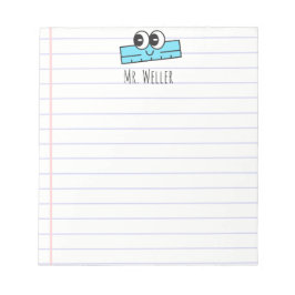 Gepersonaliseerde Naam Leraar Schattige Lachende H Notitieblok