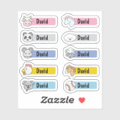 Gepersonaliseerde naam Leuke Kawaii kinderopvang S Sticker (Vel)