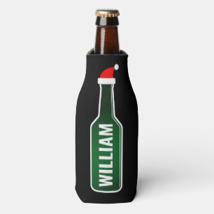 Gepersonaliseerde naam leuke kerst bier fles koele flesjeskoeler