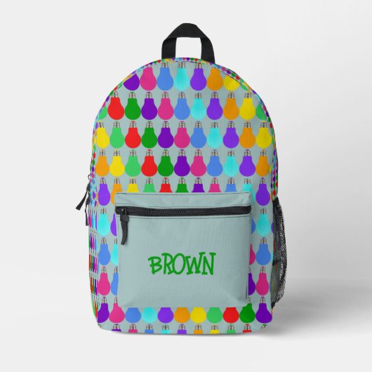 Gepersonaliseerde naam Leuke kleurrijke bollen Opa Bedrukte Rugzak (Voorkant)