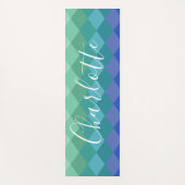 Gepersonaliseerde naam Levendig Blauw Groen Kalm Z Yogamat (Voorkant)