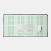Gepersonaliseerde Naam Licht Groen Plaid Schattige Bureaumat (Keyboard & Muis)