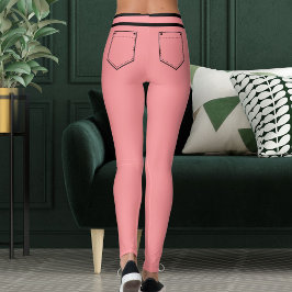 Gepersonaliseerde naam lichtrood zwart gestreepte  leggings
