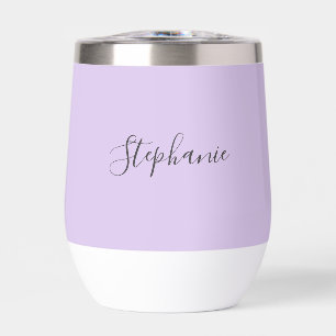 Gepersonaliseerde naam Lila Paarse Script Monogram
