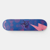 Gepersonaliseerde naam Magische Eenhoorn Roze Blik Persoonlijk Skateboard (Horizontaal)