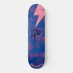 Gepersonaliseerde naam Magische Eenhoorn Roze Blik Persoonlijk Skateboard
