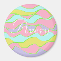 Gepersonaliseerde naam magneet, roze, blauw, Paars