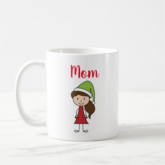 gepersonaliseerde naam mam kerstkoffie - mok (Links)