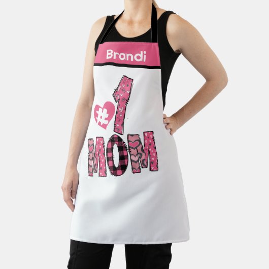 Gepersonaliseerde Naam Mama Nummer Een Chef Baker Schort (Insitu)