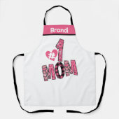 Gepersonaliseerde Naam Mama Nummer Een Chef Baker  Schort (Voorkant)