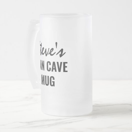 Gepersonaliseerde naam Man Cave Matglas Bierpul (Voorkant links)
