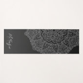 Gepersonaliseerde naam Mandala Modern Zwart Wit Yogamat (Voorkant (horizontaal))