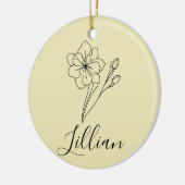 Gepersonaliseerde naam March jonquil Geboortebloem Keramisch Ornament (Links)