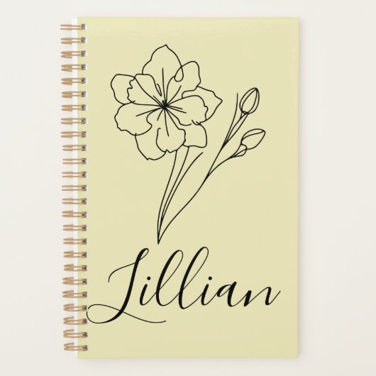 Gepersonaliseerde naam March jonquil Geboortebloem Planner (Voorkant)